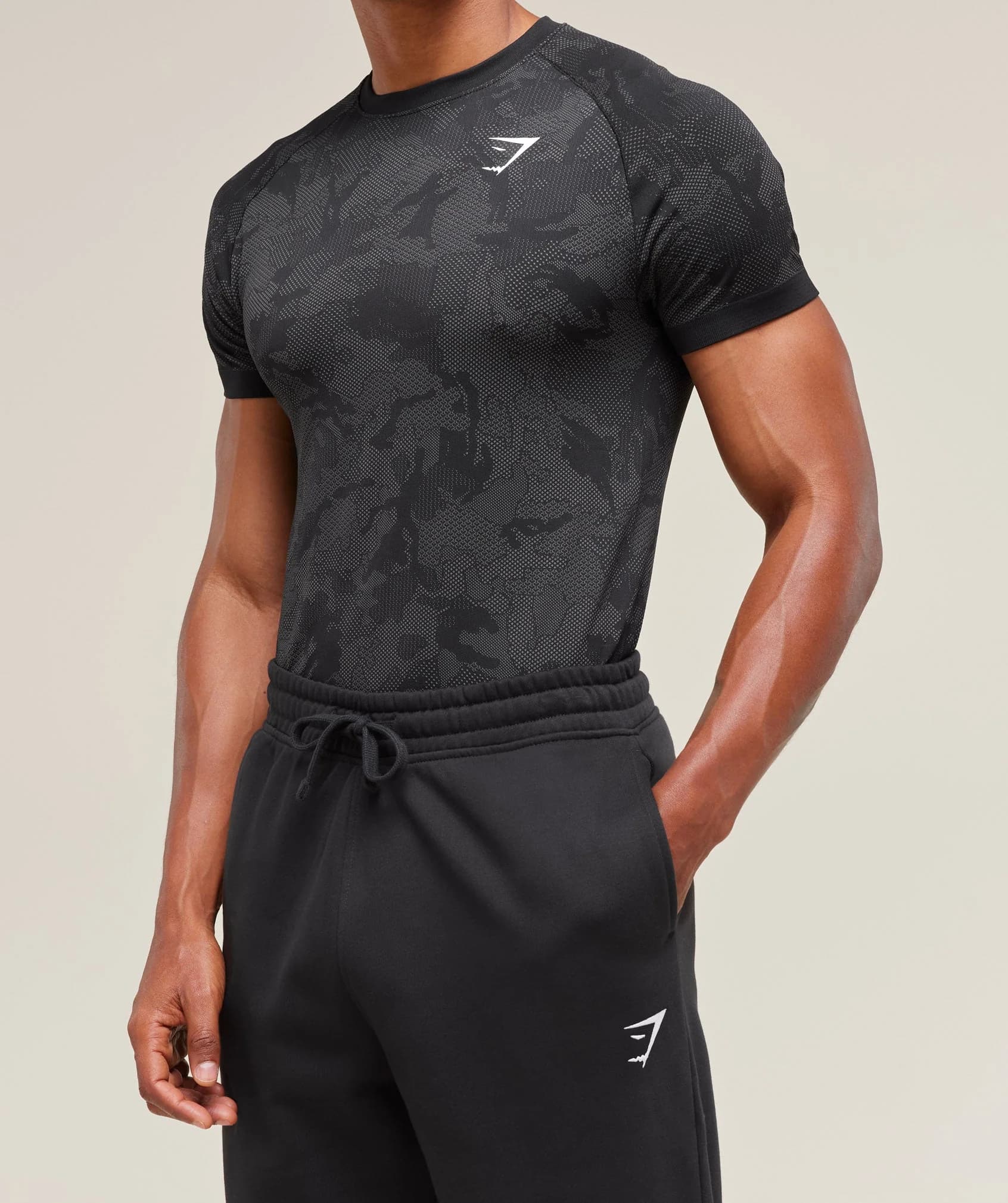 Gymshark Geo Seamless T Shirt Black Charcoal